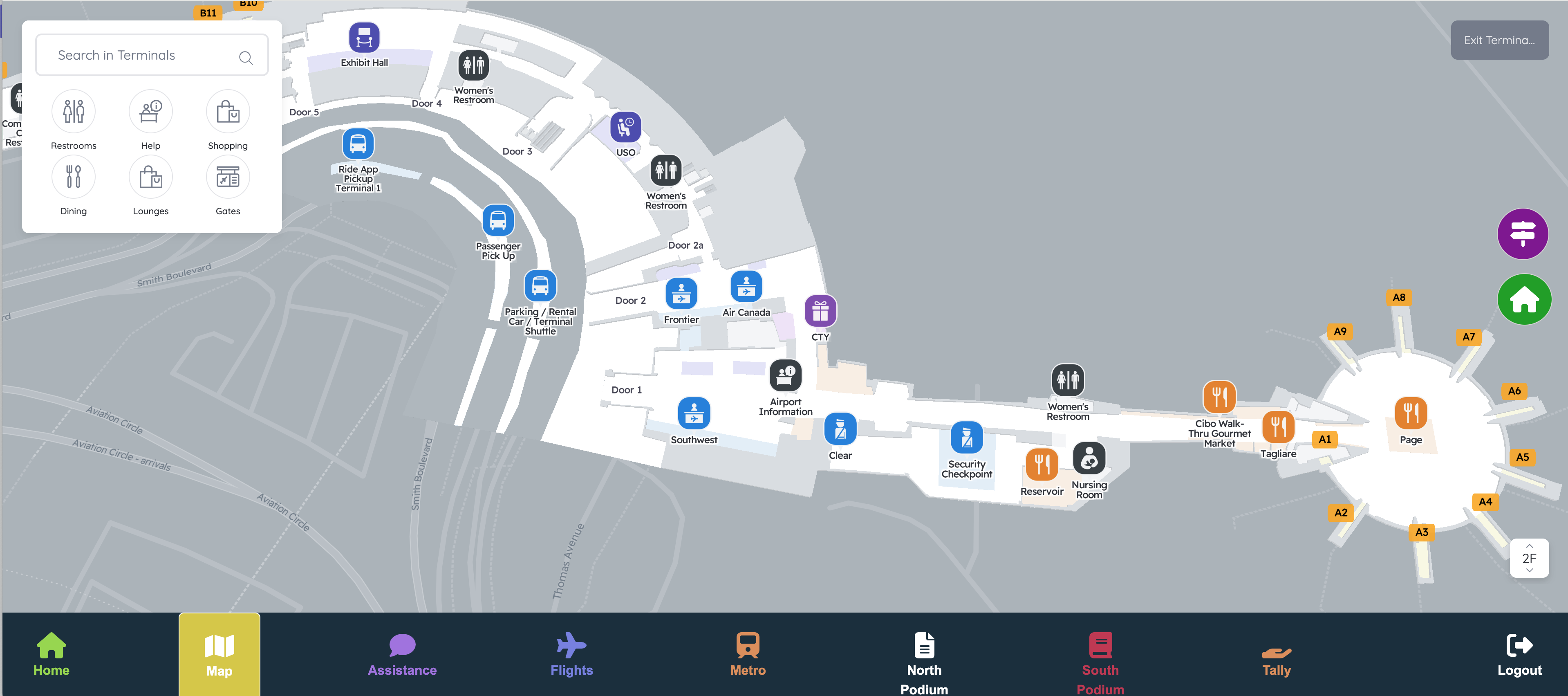 info desk map view